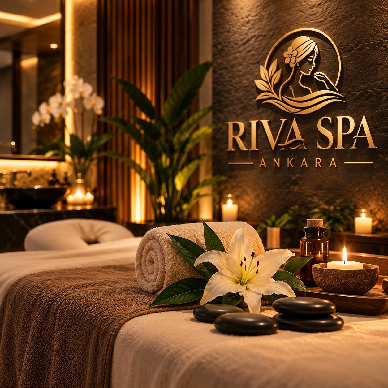 Sıcak ışıklarda Riva Spa huzuru
